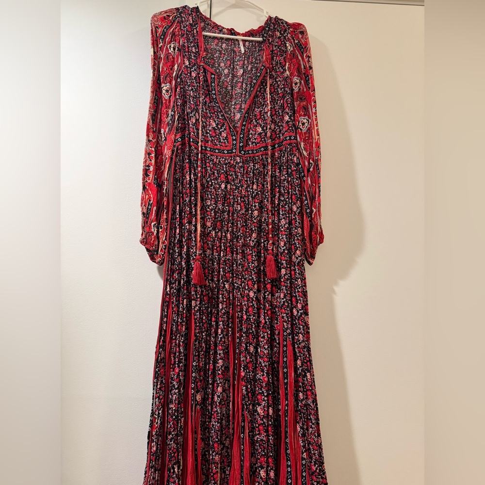 Free People Red Bohemian Maxi Dress